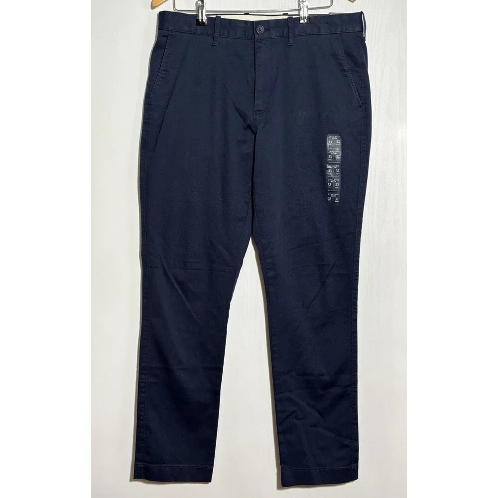 J.Crew Chino Pants Mens 33 32 Blue Navy Athletic Slim Fit New Preppy Office